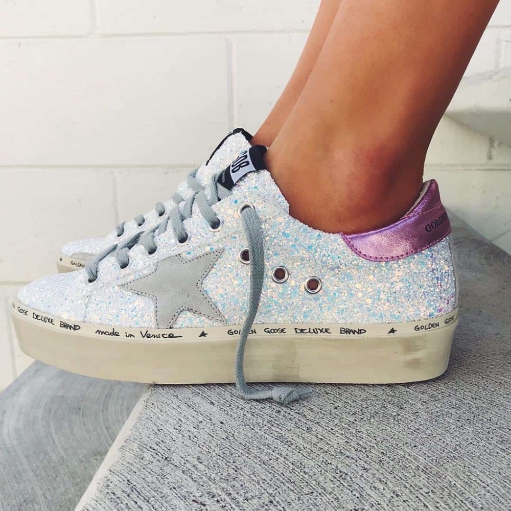 Golden Goose  Hi Star Glitter Platform Sneaker